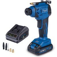 Akku Hand Kompressor C-AC20-X Scheppach 20V - 7 bar Arbeitsdruck | LCD Display | LED Leuchte | 6-tlg Zubehörset | inkl. 2Ah Akku + 2