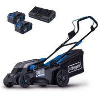 Akku-Rasenmäher BC-MP380-X Scheppach | 38cm Schnittbreite | für 450-500 m2 | 45L Korb | Set