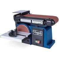 Band- und Tellerschleifer BTS800 Scheppach - 370W | 150mm Schleifteller | 2850min-1 Geschwindigkeit | 215x145mm Arbeitstisch