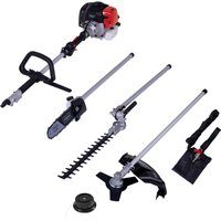 Benzin Multigartengerät 4in1 MT33P Scheppach - 900W | 1.22PS | Hochentaster | Rasentrimmer | Heckenschere | Motorsense