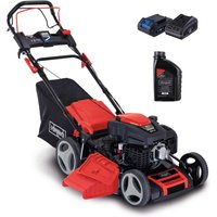 Benzin Rasenmäher MS225-53E VS Scheppach - 6PS | Vario Speed | 53cm Schnittbreite | E-Start | Radantrieb | 65L Fangbox