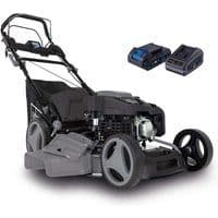 Benzin Rasenmäher PLM530-225E Scheppach - 6PS | 53cm Schnittbreite | E-Start | Radantrieb | 65 Liter Fangkorb