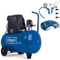 Kompressor HC63 Scheppach - 10bar | 1500W | 50L Kessel | Ansaugleistung 173 L/min | ölgeschmiert | inkl. 10m Druckluftschlauch & 13-tlg. Zubehör-Set
