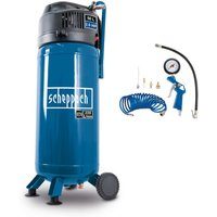 Kompressor VC52Pro SE scheppach - 230V 50Hz 1500W - 50L - inkl. 5m Spiralschlauch + Druckluft Zubehör-Set 5-tlg.