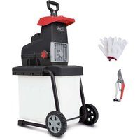 Leisehäcksler GS60 Scheppach - Aststärke 45mm | 60L Box | Selbsteinzug & Rücklauf | inkl. Zubehör