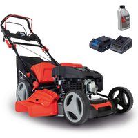 Rasenmäher MS225-53E scheppach - E-Start | Radantrieb | 6PS | 53cm Schnittbreite | inkl. 2Ah Akku + 2