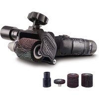 Satiniermaschine RMS500-BE Scheppach - 10-60 mm Bürstenbreite | variable Drehzahl | Bürstenschleifer inkl. Schleifbürstenset | Renovierungsschleifer