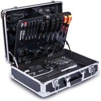 Werkzeugkoffer WZB200-BE Scheppach - 141 tlg. Werkzeugset | Aluminium Koffer | mit Schraubenschlüssel