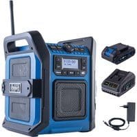 Akku Baustellenradio C-DAB30-X Scheppach - 20V | LCD-Display | 2x USB Anschlüsse | 1x USB-A | 1x USB-C | FM