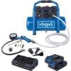Akku Kompressor C-ACT160/6-X Scheppach - 20V | 8bar | 6L Kessel | 130l/min Ansaugleistung | inkl. 11-tlg. Zubehör u. 2x2Ah Akku + 2